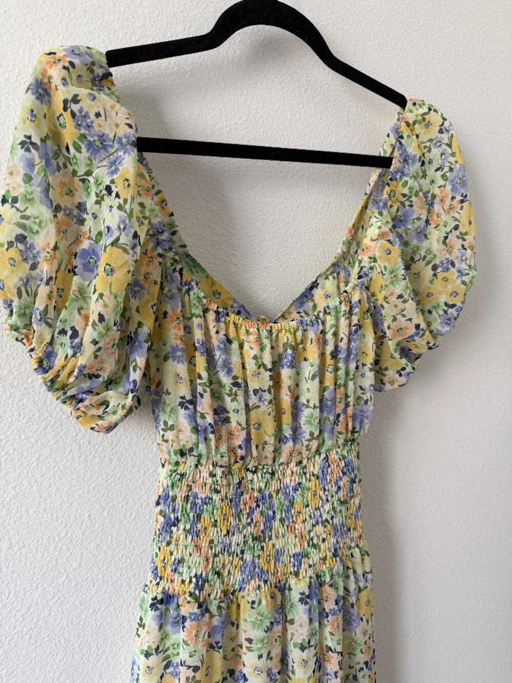 ASTR the Label Yellow Floral Tie Front Summer Dress Size S